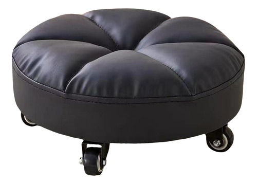 Taburete Rodante Muebles Regalo Con Ruedas Mini Negro