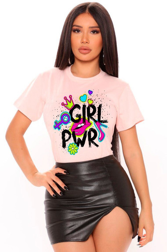 Polera 100% Algodón Feminista Girl Power Logo 8 De Marzo C28