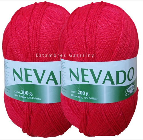 Estambre Nevado Omega Madeja De 200 Gramos Color Rojo