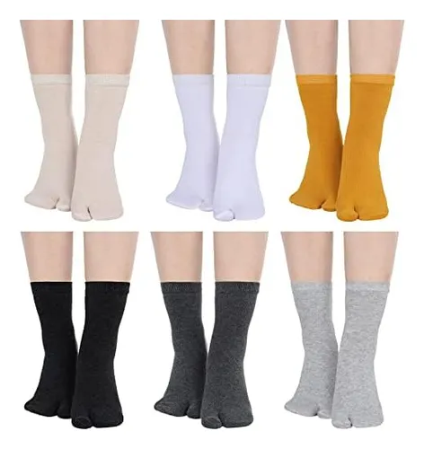6 Pares De Calcetines Tabi Elásticos Divididos En Dos Dedos