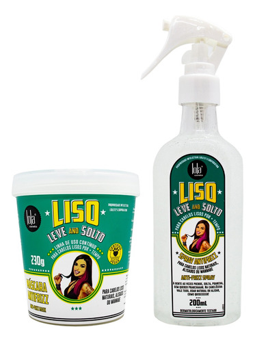 Lola Liso Leve E Solto Máscara + Spray Antifrizz Alisado 3c