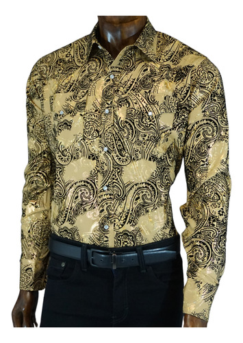 Camisa Manga Larga Buchona Para Hombre Foil Flock