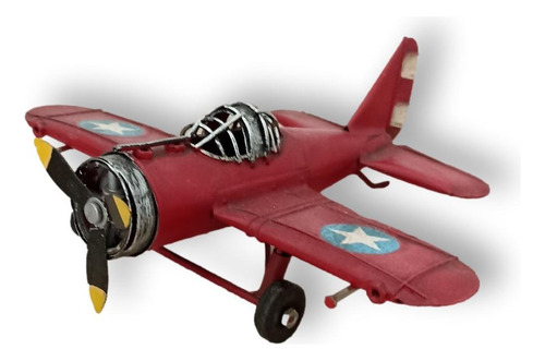 Adorno Avion Vintage En Chapa Modelo Militar