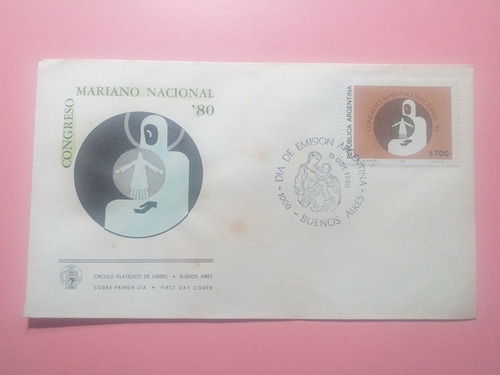 Sobre Primer Dia Congreso Mariano Nacional 1980