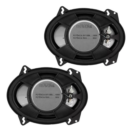 Alto Falante Bravox B3x68x 6x8 Polegadas 100wrms Par Cor Preto/vermelho