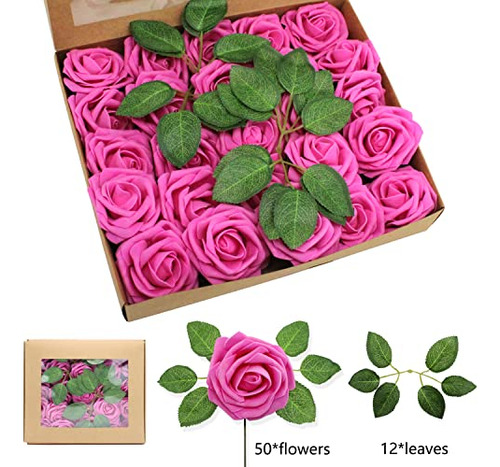 Rosas Artificiales 50 Piezas Rosas De Espuma De Aspecto Rea