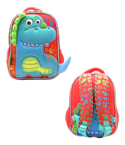 Mochila Jardín Dinosaurio Mundo Dino Con Relieve-original