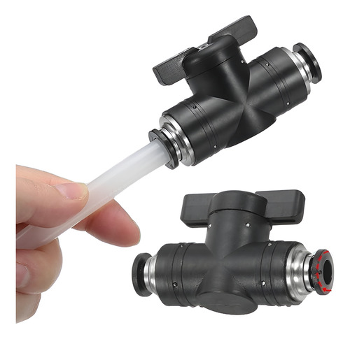 Tecneu Válvula Neumática 8mm Aire Manual Buc-8 De Conexión Rápida Racor