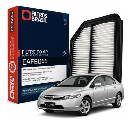 Filtro Ar Motor Para Honda Civic Lx Exs Lxs 2006 A 2011