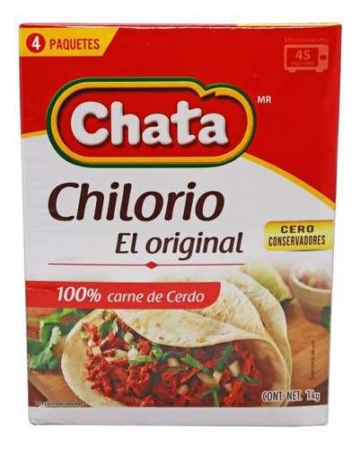 Chilorio De Carne De Cerdo Chata 4 Sobres De 250 G C/u