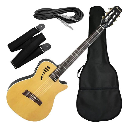 Kit Violão Elétrico Marquês Flat Cutaway Vn-12 Ns Ativo