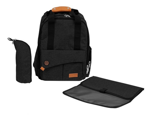 Mochila Maternal Carestino Roma Negro Melange Completo