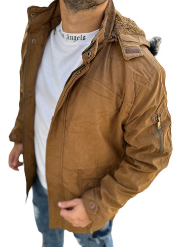 Campera Parka Sobretodo De Abrigo Importado Con Corderito  