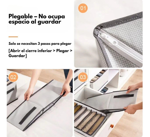 Setx2 Organizadores De Ropa 12 Divisiones Plegable C/manijas Blanco