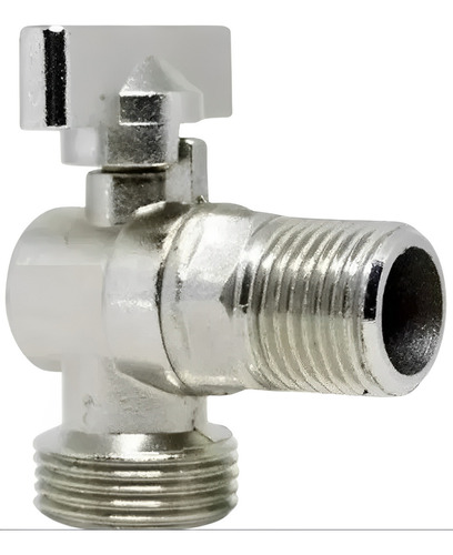 Registro De Esfera Para Máquina De Lavar Metal Cromado Rosca 1/2 Abertura 3/4 Saída Instalação Em Parede Compacto E Resistente Reg-08 Via Flix