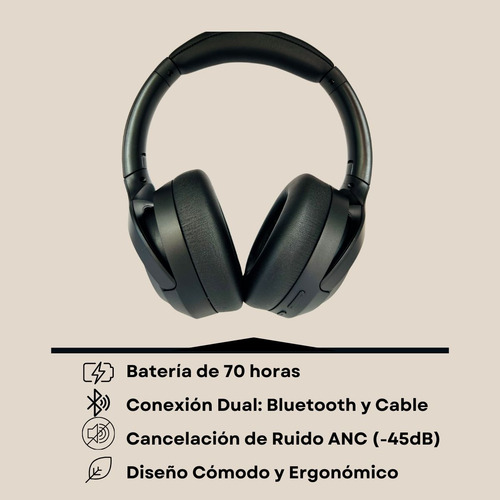 Audífonos Bluetooth Anc Enc Larga Duración Langsdom Hbn07