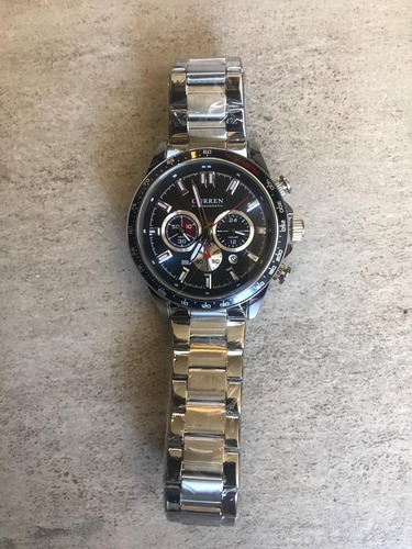 Imagen 4 de 5 de Reloj Curren Hombre Acero Cronógrafo Caballero Elegante Fech