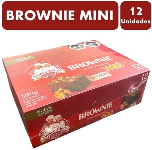 Mini Brownies De La Marca Nutra Bien - Caja Con 12 Unidades.