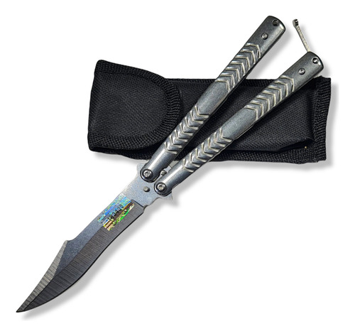 Navaja Mariposa Silver Arrow Con Funda Y Serial Al61