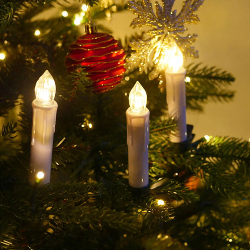 20 Velas Para Árbol De Navidad, Programables, Con Clip