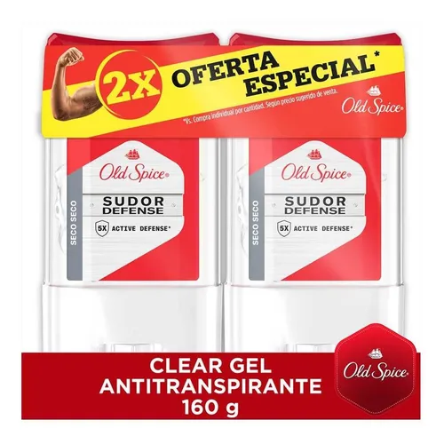 Desodorante Old Spice Gel 80 Gr 2 Unidades Sudor Defense