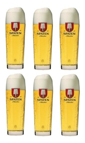 6 Vasos Pinta Cerveza Spaten Munchen Alemania Importado 