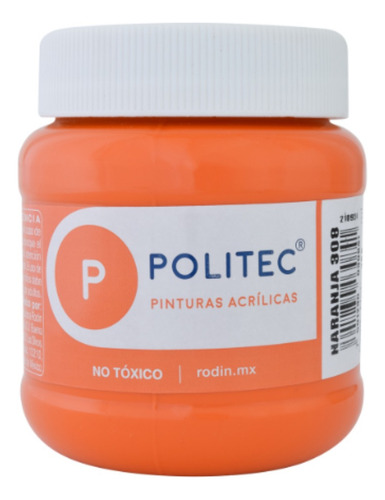 Pintura Acrilica Politec 250 Ml Acrilico Colores A Escoger Color Naranja 308