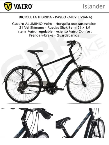 Bicicleta Vairo Islander Rodado 26 Paseo 21v Linga