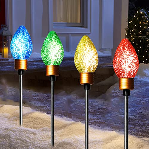 Juego De 4 Luces De Bulbo De Navidad 40 Bombillas Led D...