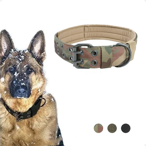 Collar Táctico Militar Para Perro Ajustable Hebilla Metalico