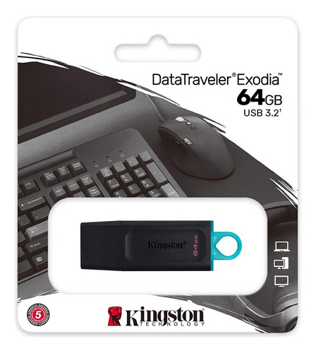 Pendrive Kingston 64gb Usb 3.2 Data Traveler Exodia