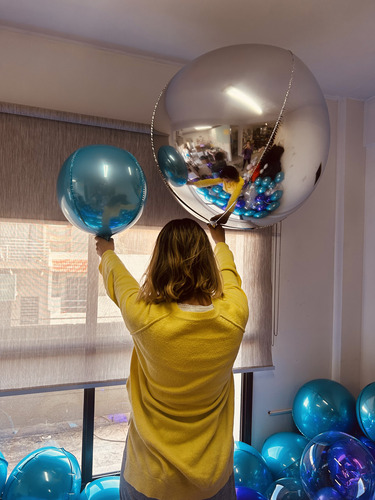 Globo Metalizado Disco D Orbz Gigante 150 Cm 60 Pulgadas X2u