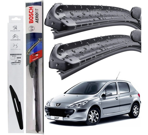 Kit 3 Escobillas Bosch Aerofit Peugeot 307 - 2008