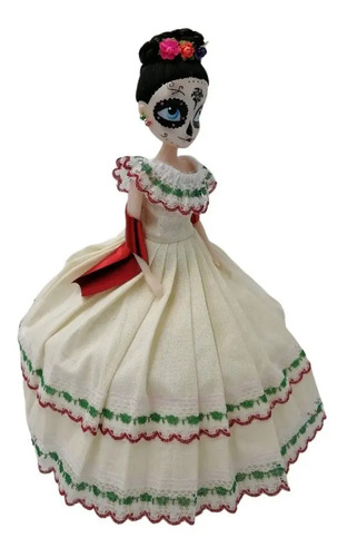 Catrina Dia De Muertos Muñeca Vestido Mexicano Manta | MercadoLibre