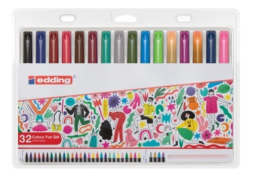 Marcador Para Papel Edding Colour Fun Set 32 Colores (149387