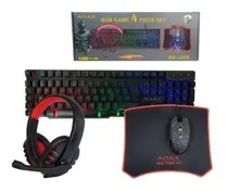 Comprar Combo Gamer Teclado Mouse 7 Botones Rgb Diadema Y Pad Mouse