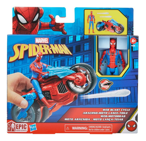 Spider-man Moto Original Con Figura Hasbro Marvel
