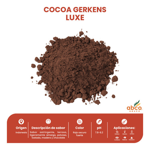 Cacao En Polvo Luxe 100% Puro Sin Azúcar. Alcalino Rojizo