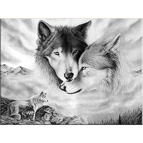 Cuadro De Pintura De Arte De Lobo, Imagen Lienzo, 15.7x...