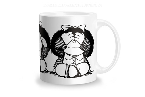  Caneca Personalizada Porcelana 325 Ml Mafalda 12x S/ Juros