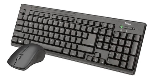 Kit Teclado + Mouse Trust Ziva Wireless Resistente Combo Env Color del teclado Negro