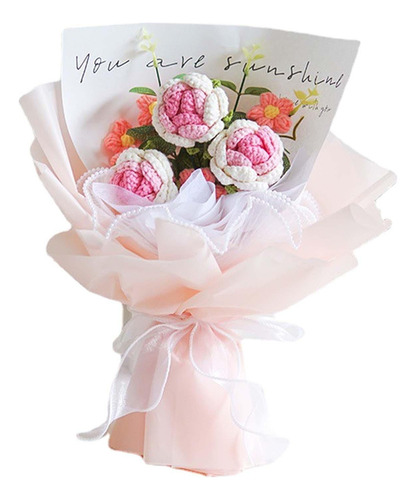Ramo De Flores De Rosas De Ganchillo Bendición Eterna Lindo