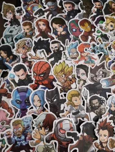 Super Heroes Marvel Dc Stickers 50 Calcomanias Contra Agua