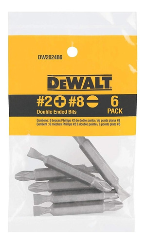 Puntas Para Atornillar Nro2 Plana Nro8 2 X6 Dewalt Dw2024b6