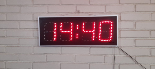 Reloj Led Grande Pared, Hora, Minutos Y Temperatura 80x32cm Negro