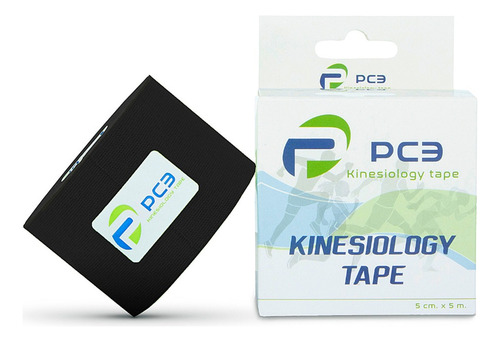 Cinta Kinesiológica - Vendaje Tapping - Tape Neuromuscular Color Negro