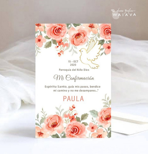 Imagen 2 de 10 de Estampitas Confirmación Tarjetas Estampas Nenas X 3u
