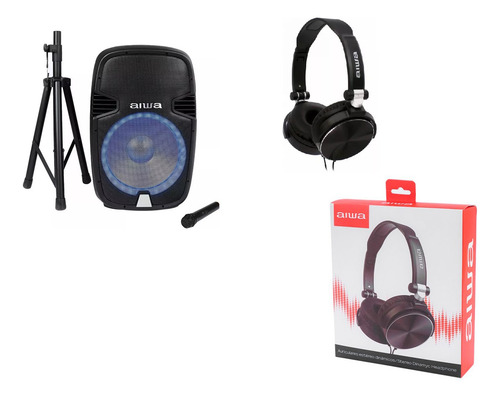 Bocina Aiwa Awsp15tw 1000w C/tripie En Combo Audífonos Aw107