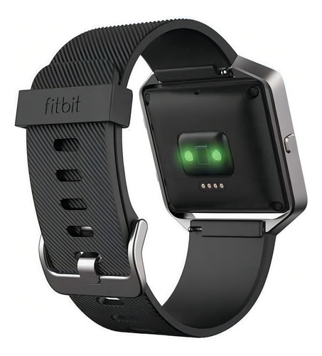 Smartwatch Fitbit Blaze tela de 1.25" com pulseira de elastômero flexível/aço inoxidável cor preto y caixa color prata