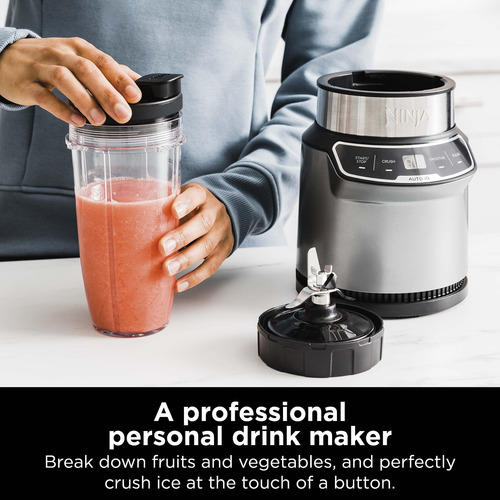 Liquidificador Pessoal Compacto Ninja Bn401 Nutri Pro, Auto-